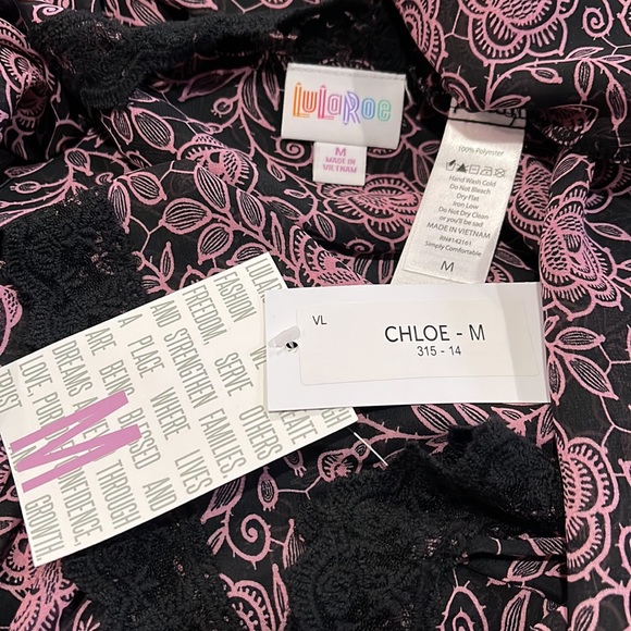 LuLaRoe Chloe Boho Overlay 💗🖤NWT - Picture 5 of 6